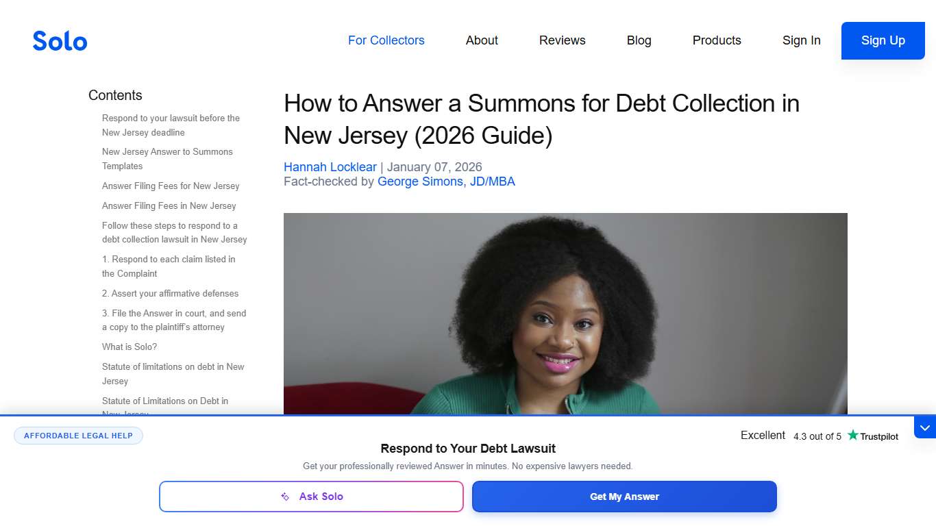 How to Answer a Summons for Debt Collection in New Jersey (2026 Guide) | Solo Blog